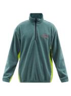 7 Days Active - Logo-embroidered Half-zip Fleece Sweatshirt - Mens - Green Multi