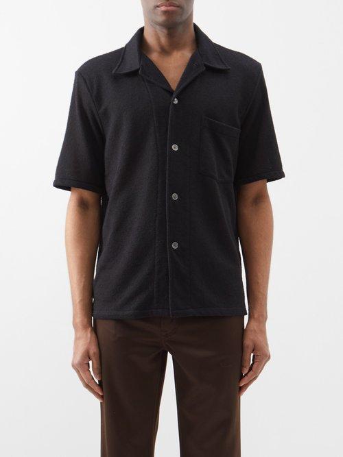 Our Legacy - Box Patch-pocket Boucl Shirt - Mens - Black