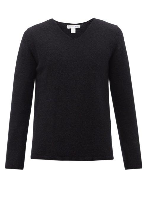 Comme Des Garons Shirt - V-neck Wool Sweater - Mens - Black