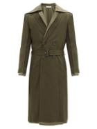 Matchesfashion.com Jw Anderson - Double-layer Belted Wool-gabardine Overcoat - Mens - Khaki