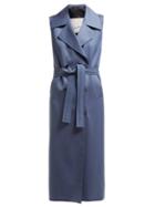 Matchesfashion.com Giuliva Heritage Collection - The Alex Sleeveless Wool Dress - Womens - Blue