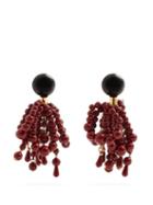 Matchesfashion.com Marni - Bead Embellished Clip On Earrings - Womens - Red