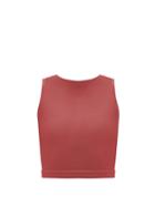 Matchesfashion.com Prism - Luminous Cropped Ribbed Tank Top - Womens - Burgundy