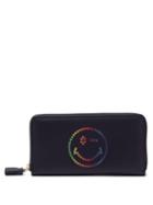 Matchesfashion.com Anya Hindmarch - Rainbow Wink Leather Continental Wallet - Womens - Navy Multi