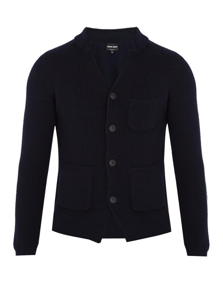 Giorgio Armani Notch-lapel Wool Cardigan