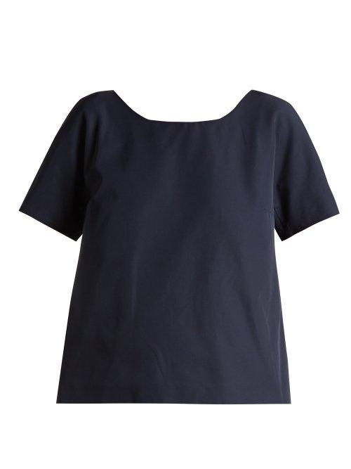 Matchesfashion.com Weekend Max Mara - V Back Short Sleeved Top - Womens - Navy