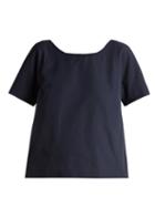 Matchesfashion.com Weekend Max Mara - V Back Short Sleeved Top - Womens - Navy