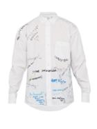 Matchesfashion.com Vetements - Scribble 2013 Printed Cotton Poplin Shirt - Mens - White