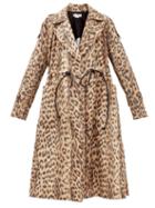 Matchesfashion.com Victoria Beckham - Drawstring-waist Leopard-print Shell Coat - Womens - Brown