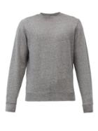 Matchesfashion.com Sunspel - Crew-neck Cotton-blend Loopback-jersey Sweatshirt - Mens - Dark Grey