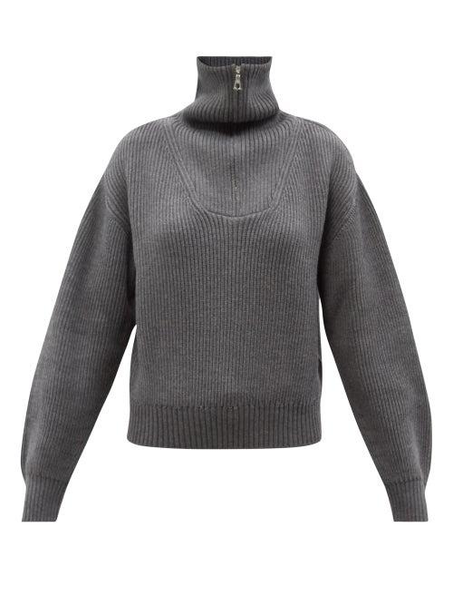 Officine Gnrale - Tiphaine Merino Wool Roll-neck Sweater - Womens - Grey