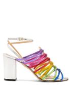 Charlotte Olympia Rainbow Snakeskin-effect Leather Sandals