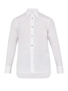 Matchesfashion.com Maison Margiela - Overlap Button Tuxedo Cotton Shirt - Mens - White