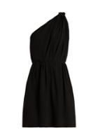 Matchesfashion.com Saint Laurent - Knot Shoulder Draped Mini Dress - Womens - Black