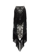 Matchesfashion.com Burberry - Tasselled Tulle-overlay Twill Dress - Womens - Black