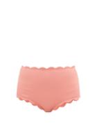 Matchesfashion.com Marysia - Santa Monica Scalloped High-rise Bikini Briefs - Womens - Pink