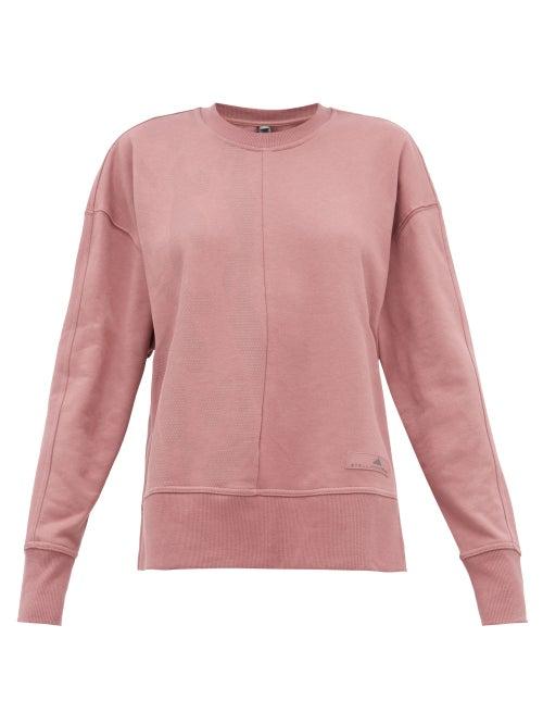 Matchesfashion.com Adidas By Stella Mccartney - Zip Vent Sleeves Cotton Sweatshirt - Womens - Pink