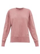 Matchesfashion.com Adidas By Stella Mccartney - Zip Vent Sleeves Cotton Sweatshirt - Womens - Pink