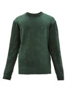 Matchesfashion.com Balenciaga - Logo Embroidered Velour Sweatshirt - Mens - Green
