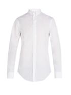 Matchesfashion.com Giorgio Armani - Press Stud Collar Cotton Shirt - Mens - White