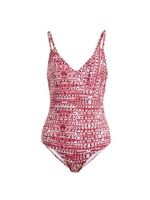 Matchesfashion.com Biondi - Ceylon Print Swimsuit - Womens - Burgundy