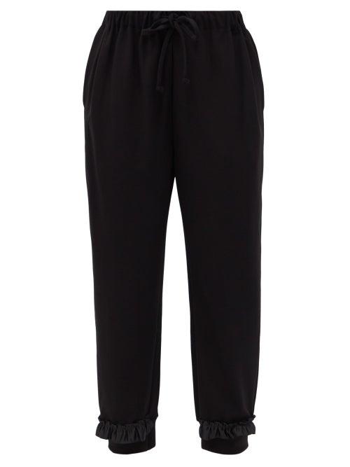 Matchesfashion.com Simone Rocha - Ruffled-hem Jersey Trousers - Womens - Black