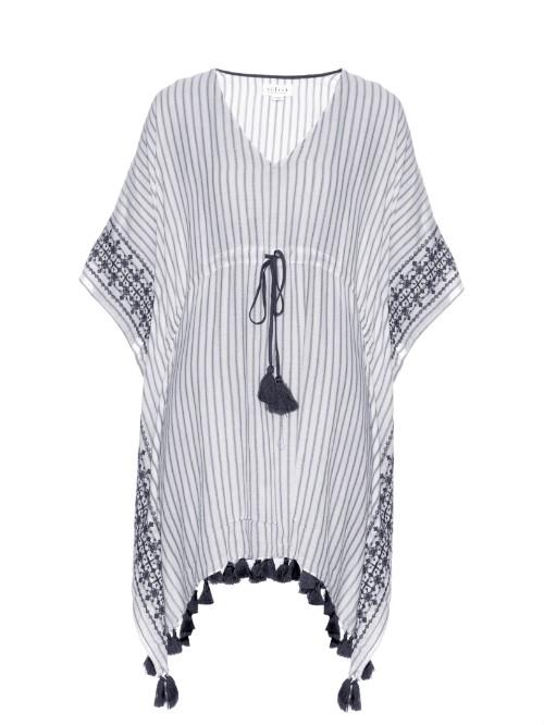 Velvet By Graham & Spencer Janessa Embroidered Tassel-hem Dress