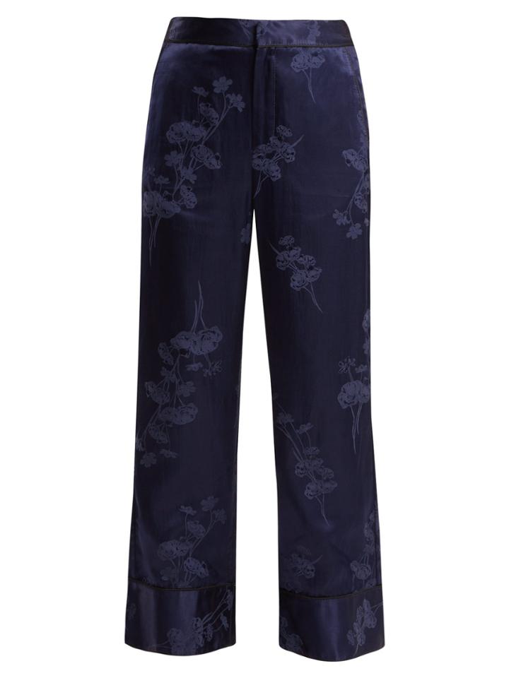 Mm6 Maison Margiela Floral-jacquard Satin Pyjama-style Trousers