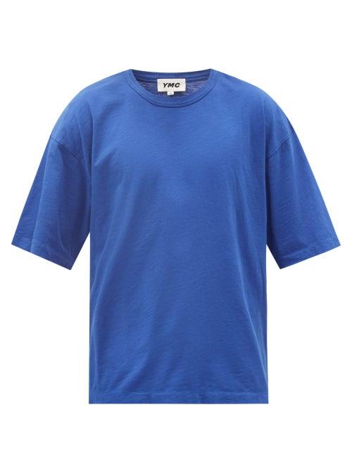 Ymc - Organic Cotton-jersey T-shirt - Mens - Blue