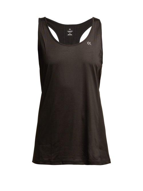 Matchesfashion.com Calvin Klein Performance - Black Reflective Logo Print Tank Top - Womens - Black