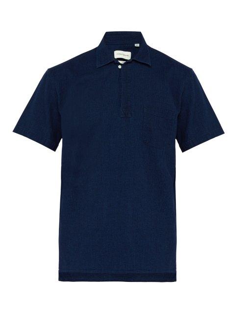 Matchesfashion.com Oliver Spencer - Yarmouth Slubbed Cotton Polo Shirt - Mens - Navy