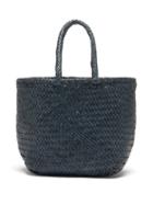 Matchesfashion.com Dragon Diffusion - Grace Double Jump Small Woven-leather Tote Bag - Womens - Navy
