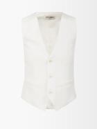 Saint Laurent - Satin-back Dobby Waistcoat - Womens - Cream