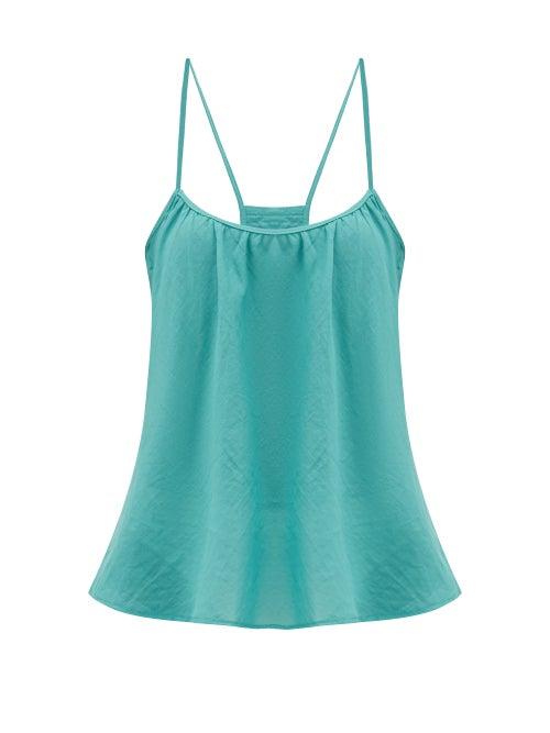 Matchesfashion.com Loup Charmant - Scoop Neck Cotton Cami Top - Womens - Blue