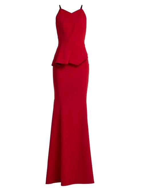 Matchesfashion.com Roland Mouret - Kubrick Pleated Crepe Gown - Womens - Red