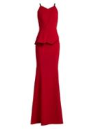 Matchesfashion.com Roland Mouret - Kubrick Pleated Crepe Gown - Womens - Red