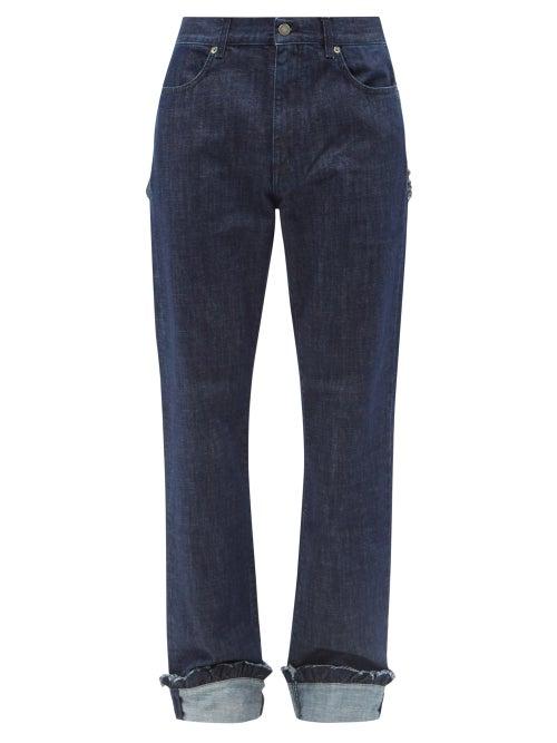 Molly Goddard - Marcel Frilled Straight-leg Jeans - Mens - Dark Blue