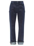 Molly Goddard - Marcel Frilled Straight-leg Jeans - Mens - Dark Blue