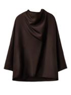 Matchesfashion.com Totme - Draped Silk Blouse - Womens - Dark Brown