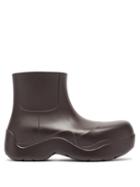 Matchesfashion.com Bottega Veneta - Bv Puddle Biodegradable-rubber Ankle Boots - Womens - Dark Brown
