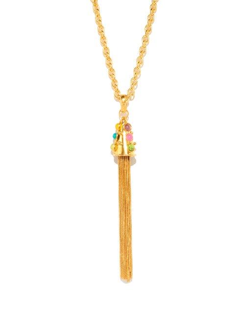 Matchesfashion.com Sylvia Toledano - Turquoise, Amethyst & Onyx Necklace - Womens - Gold Multi