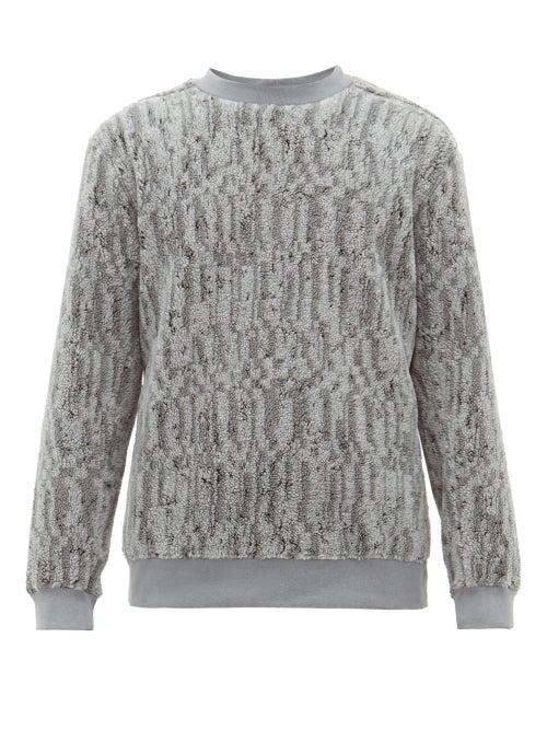Matchesfashion.com Stone Island Shadow Project - Marled Cotton Blend Fleece Sweatshirt - Mens - Grey
