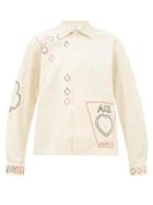 Matchesfashion.com Bode - Playing Card Embroidered Cotton Shirt - Womens - Beige