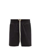 Mens Rtw Les Tien - Yacht Brushed-back Cotton Shorts - Mens - Black