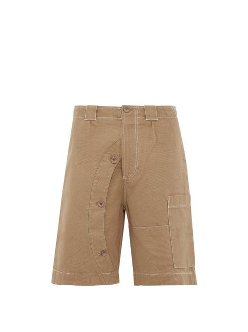 Matchesfashion.com Jacquemus - Meunier Buttoned Cotton Canvas Shorts - Mens - Beige