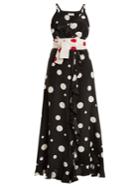 Racil Geisha Dot-print Silk-cady Wrap Dress