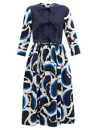 Matchesfashion.com Marni - Paisley Print Poplin Dress - Womens - Navy Multi