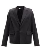 Matchesfashion.com Bianca Saunders - Padded-shoulders Wool-twill Jacket - Mens - Black