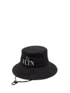 Matchesfashion.com Valentino Garavani - Vltn Star-embroidered Cotton Bucket Hat - Mens - Black