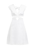 Matchesfashion.com Ephemera - Cut Out Front And Back Linen Mini Dress - Womens - Ivory